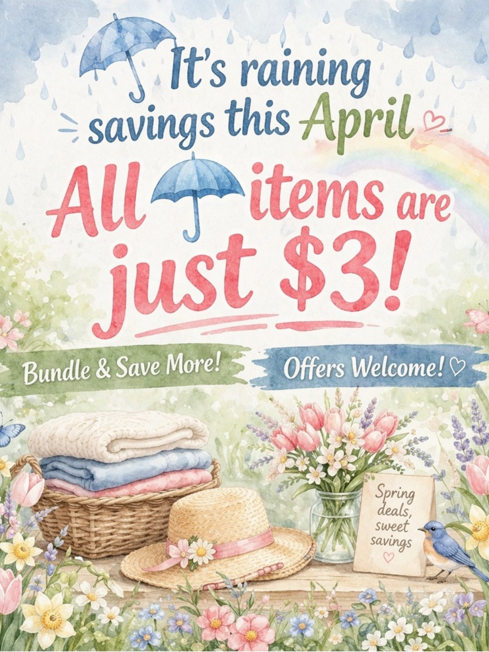 ☔️April Showers = Spring Savings☔️